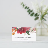 Waterverf Amaryllis en Chrysanthemum Floral Visitekaartje (Staand voorkant)