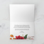 Waterverf Amaryllis en Mums Floral Wedding Bedankkaart (Binnen)