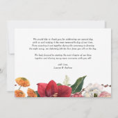 Waterverf Amaryllis en Mums Floral Wedding Bedankkaart (Achterkant)