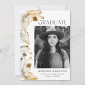 Waterverf Amber Gold Crystal Photo Afstuderen Aankondiging (Voorkant)