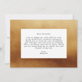 Waterverf Amber Gold Crystals Foto Afstuderen Bedankkaart (Achterkant)