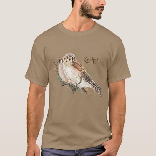 Waterverf American Kestrel Falcon Bird Hawk T-shirt (Voorkant)