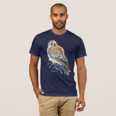 Waterverf American Kestrel Falcon Bird Hawk T-shirt (Voorkant volledig)