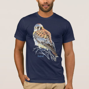 Waterverf American Kestrel Falcon Bird Hawk T-shirt