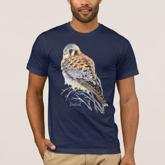 Waterverf American Kestrel Falcon Bird Hawk T-shirt (Voorkant)