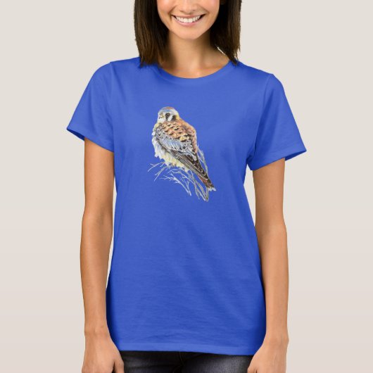 Waterverf American Kestrel Falcon Bird Hawk T-shirt (Voorkant)