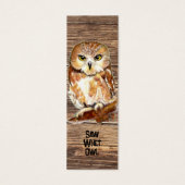 Waterverf American Owl Bird Bladwijzer Mini Visitekaartjes (Voorkant)