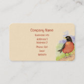 Waterverf American Robin Garden Bird art Visitekaartje (Voorkant)