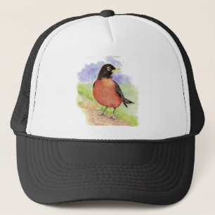 Waterverf American Robin Garden Bird Natuur Art Trucker Pet