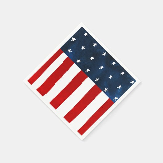 Waterverf Americana Stijl Rood Wit Blauw USA Flag Servet (Hoek)
