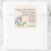 Waterverf Amerikaan Robin Bird St. Francis Prayer Vierkante Sticker (Tas)