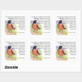 Waterverf Amerikaan Robin Bird St. Francis Prayer Vierkante Sticker (Vel)