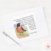 Waterverf Amerikaan Robin Bird St. Francis Prayer Vierkante Sticker (Envelop)