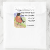 Waterverf Amerikaan Robin Bird St. Francis Prayer Vierkante Sticker (Tas)