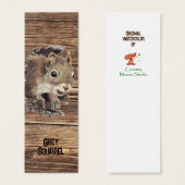 Waterverf Amerikaans Eekhoorn Dier Bladwijzer Mini Visitekaartjes (Voorkant /achterkant)