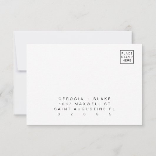 WATERVERF-Amerikaans RSVP-Briefkaart Kaart (Achterkant)