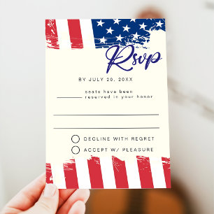 WATERVERF-Amerikaans RSVP-Briefkaart Kaart