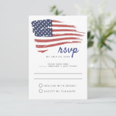 WATERVERF-Amerikaans RSVP-Briefkaart Kaart (Staand voorkant)