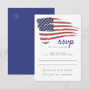 WATERVERF-Amerikaans RSVP-Briefkaart Kaart