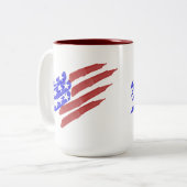 Waterverf - Amerikaanse Mokken met vlagpatriottism (Voorkant links)