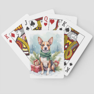 Waterverf Amerikaanse Staffordshire Terrier Landel Pokerkaarten