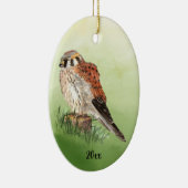 Waterverf-Amerikaanse torenvalk, Falcon Bird Hawk Keramisch Ornament (Rechts)