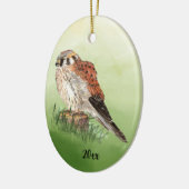 Waterverf-Amerikaanse torenvalk, Falcon Bird Hawk Keramisch Ornament (Links)