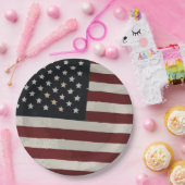 Waterverf Amerikaanse vlag 4 juli Papieren Bordje (Feest)