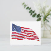 Waterverf Amerikaanse vlag Briefkaart (Staand voorkant)