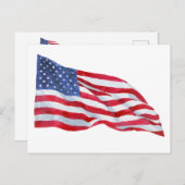 Waterverf Amerikaanse vlag Briefkaart (Voorkant / Achterkant)