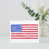 Waterverf Amerikaanse vlag Briefkaart (Staand voorkant)