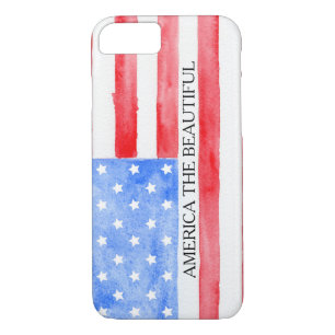 Waterverf Amerikaanse vlag Case-Mate iPhone Case