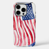 Waterverf Amerikaanse vlag Case-Mate iPhone Case (Achterkant)