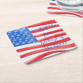 Waterverf Amerikaanse Vlag Land van de Vrij Kartonnen Onderzetters (Schuin)