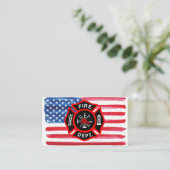 Waterverf Amerikaanse vlag Maltees kruis Visitekaartje (Staand voorkant)