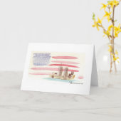 Waterverf Amerikaanse vlag met Trade Towers Kaart (Gele Bloem)