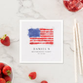 Waterverf Amerikaanse vlag Napkins Servet (Insitu)