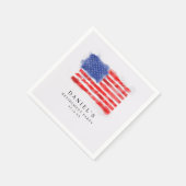 Waterverf Amerikaanse vlag Napkins Servet (Hoek)
