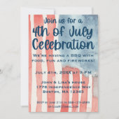 Waterverf Amerikaanse vlag op 4 juli Kaart (Voorkant)