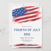 Waterverf - amerikaanse vlag op 4 juli save the date (Voorkant)