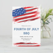 Waterverf - amerikaanse vlag op 4 juli save the date (Staand voorkant)