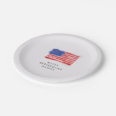 Waterverf Amerikaanse vlag Papieren Bordje (Gekanteld)