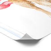 Waterverf Amerikaanse vlag Patriotisch hondenplein Poster (Hoek)