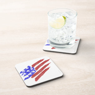 Waterverf Amerikaanse Vlag Patriotische Onderzette Bier Onderzetter
