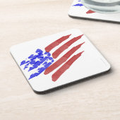 Waterverf Amerikaanse vlag Patriottisch Onderzette Bier Onderzetter (Linkerzijde)