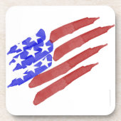 Waterverf Amerikaanse vlag Patriottisch Onderzette Bier Onderzetter (Voorkant)