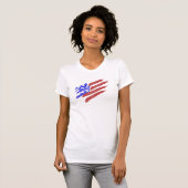 Waterverf Amerikaanse vlag Patriottische T-shirts (Voorkant volledig)
