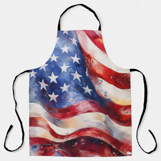 Waterverf Amerikaanse vlag Schort (Voorkant)
