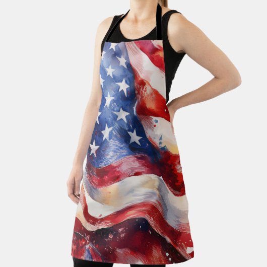 Waterverf Amerikaanse vlag Schort (Insitu)