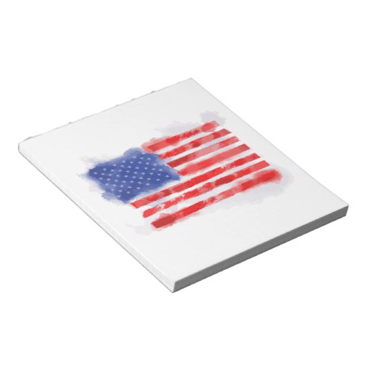 Waterverf Amerikaanse vlag voor veteranen en patri Notitieblok (Schuin)